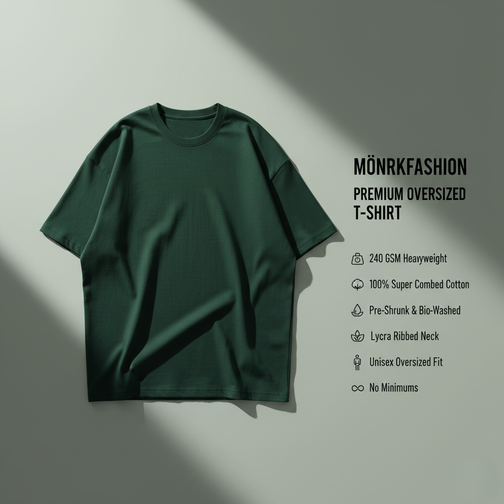 Bottle Green 240GSM heavy weight Unisex Oversized Classic T-Shirt