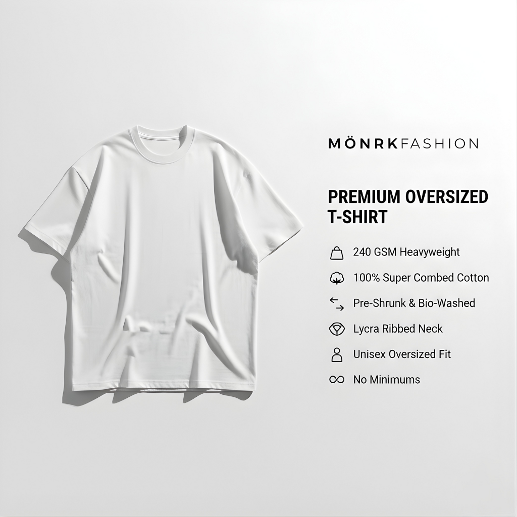 White 240GSM heavy weight Unisex Oversized Classic T-Shirt