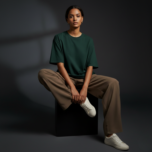 Bottle Green 240GSM heavy weight Unisex Oversized Classic T-Shirt