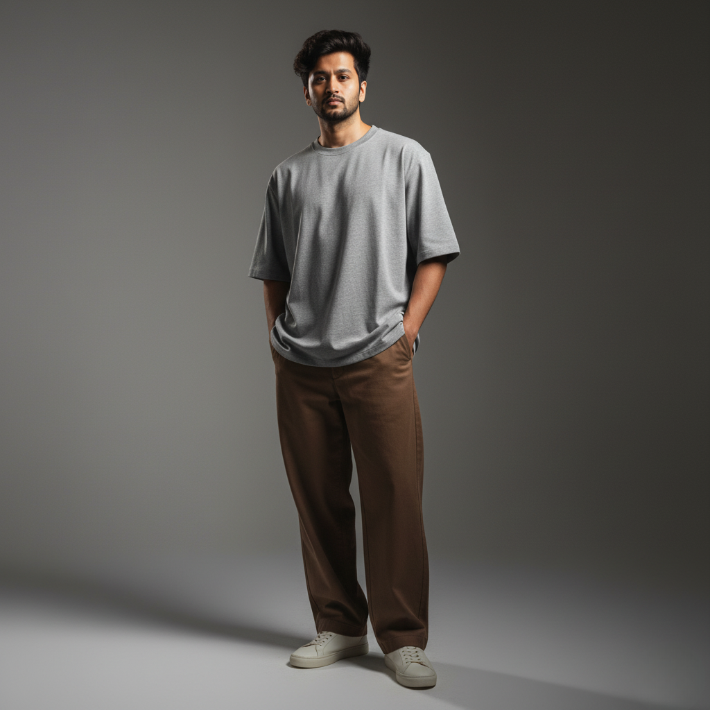 Grey Melange Oversized 240GSM heavy weight Unisex Classic T-Shirt