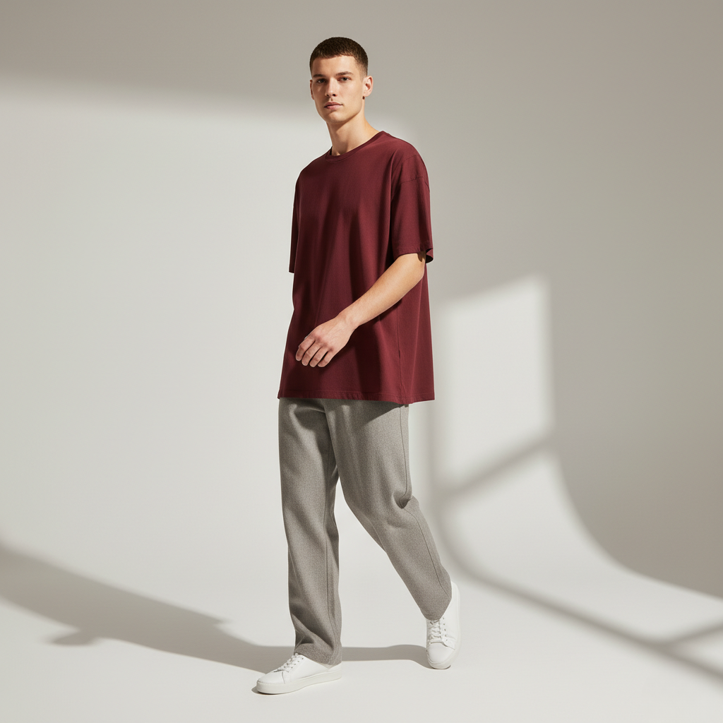 Maroon Oversized 240GSM heavy weight Unisex Classic T-Shirt