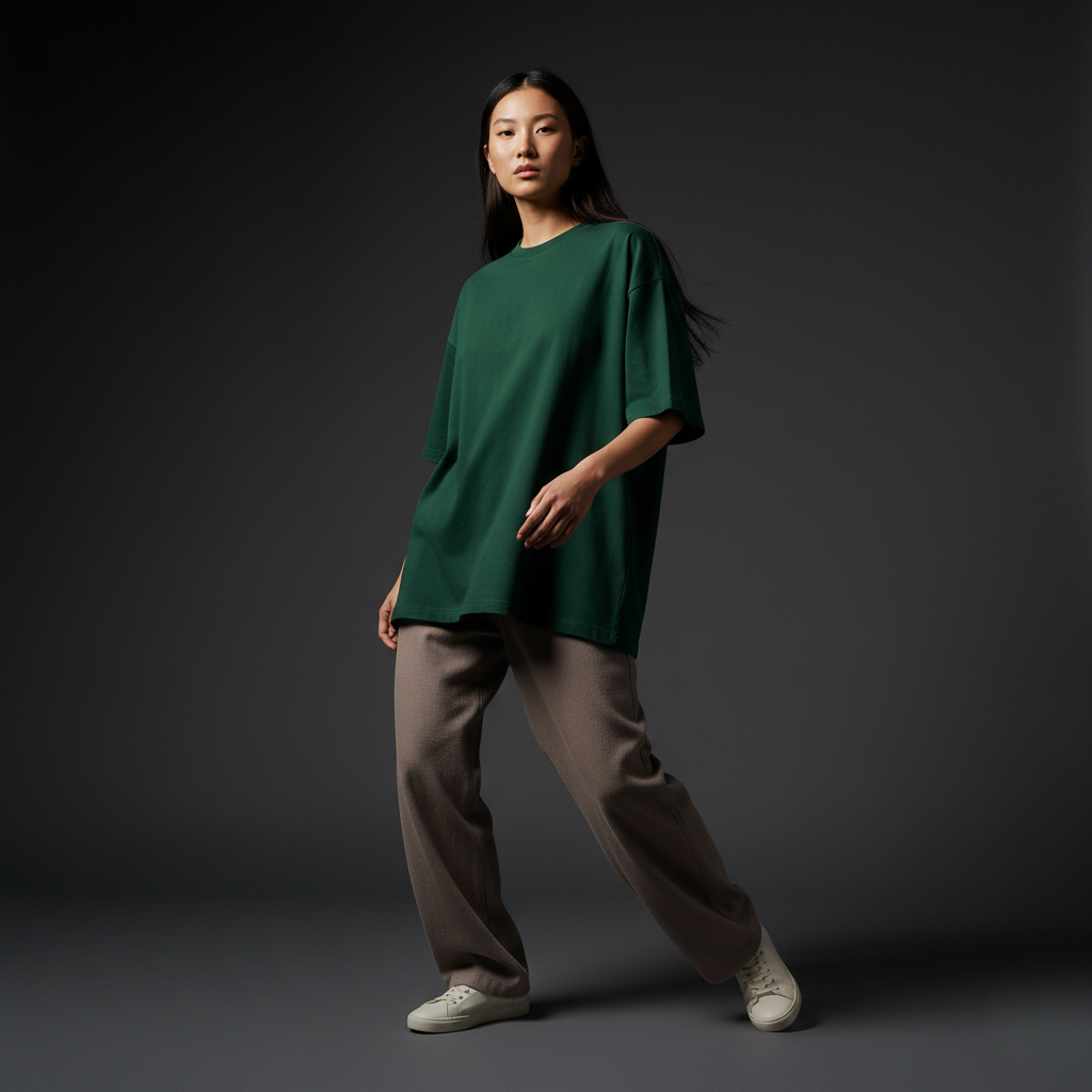 Bottle Green 240GSM heavy weight Unisex Oversized Classic T-Shirt