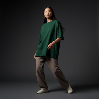 Bottle Green 240GSM heavy weight Unisex Oversized Classic T-Shirt