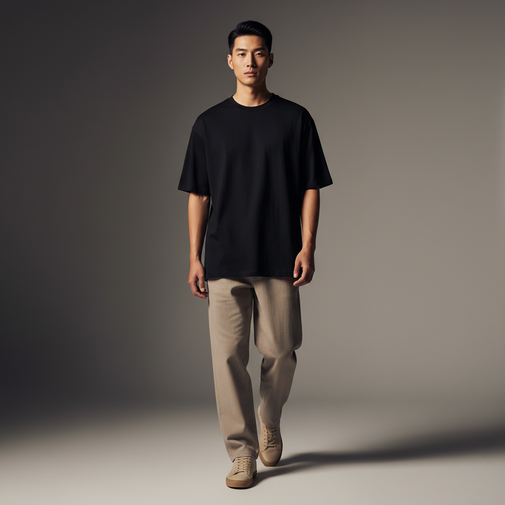 Black 240GSM heavy weight Unisex Oversized Classic T-Shirt