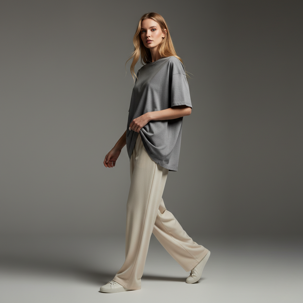 Grey Melange Oversized 240GSM heavy weight Unisex Classic T-Shirt