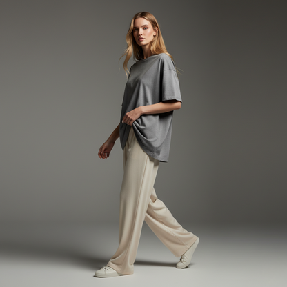 Grey Melange Oversized 240GSM heavy weight Unisex Classic T-Shirt