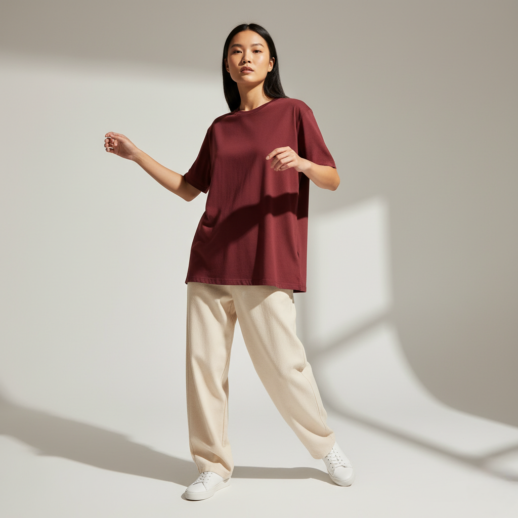 Maroon Oversized 240GSM heavy weight Unisex Classic T-Shirt