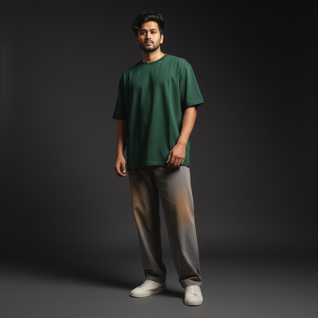 Bottle Green 240GSM heavy weight Unisex Oversized Classic T-Shirt