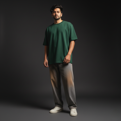 Bottle Green 240GSM heavy weight Unisex Oversized Classic T-Shirt