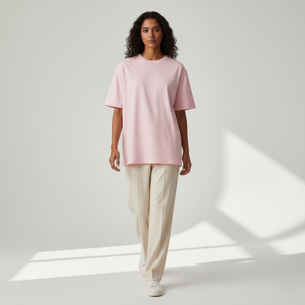 Light Baby Pink 240GSM  Unisex heavy weight  Oversized Classic T-Shirt
