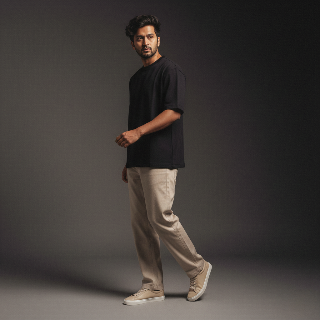 Black 240GSM heavy weight Unisex Oversized Classic T-Shirt