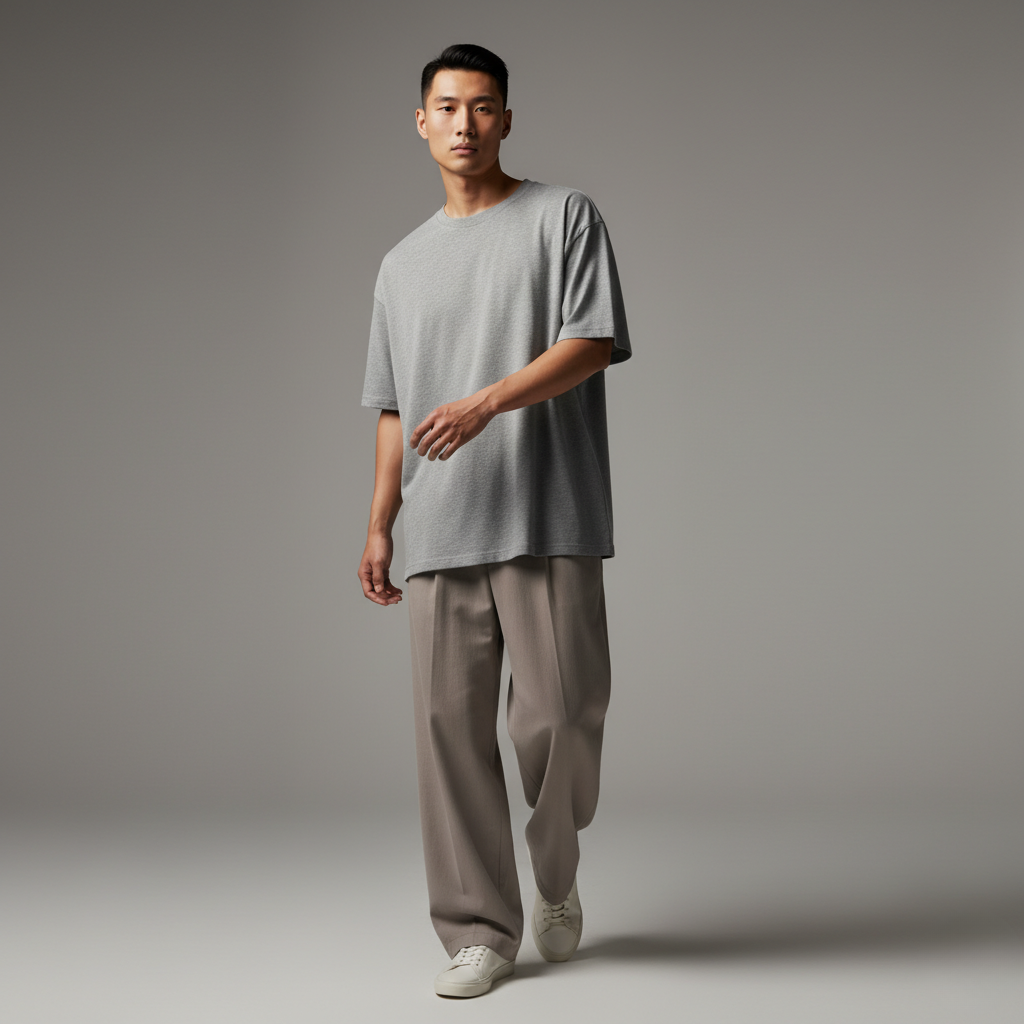 Grey Melange Oversized 240GSM heavy weight Unisex Classic T-Shirt