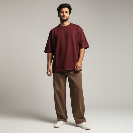 Maroon Oversized 240GSM heavy weight Unisex Classic T-Shirt