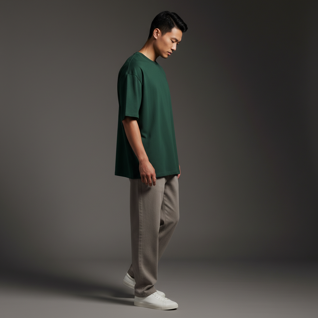 Bottle Green 240GSM heavy weight Unisex Oversized Classic T-Shirt