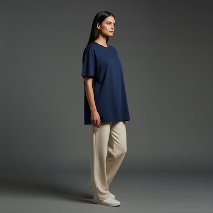 Navy Blue Oversized 240GSM heavy weight Unisex Classic T-Shirt
