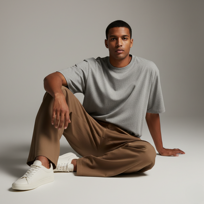 Grey Melange Oversized 240GSM heavy weight Unisex Classic T-Shirt