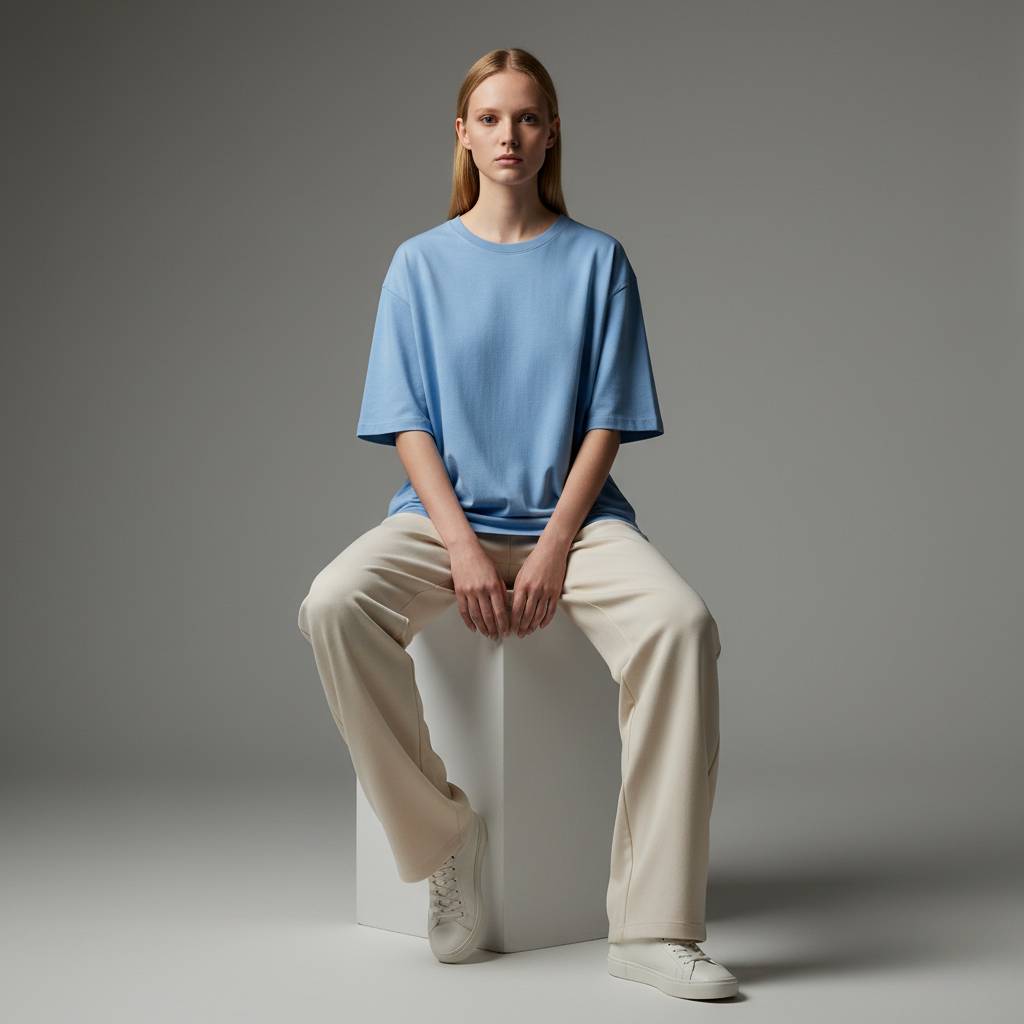 Baby Blue 240GSM heavy weight Unisex Oversized Classic T-Shirt