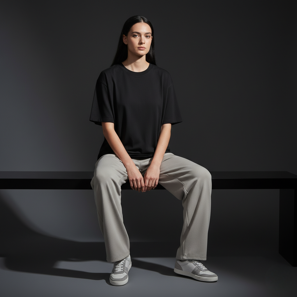 Black 240GSM heavy weight Unisex Oversized Classic T-Shirt