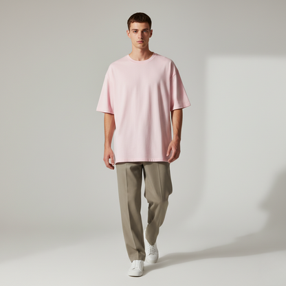 Light Baby Pink 240GSM  Unisex heavy weight  Oversized Classic T-Shirt