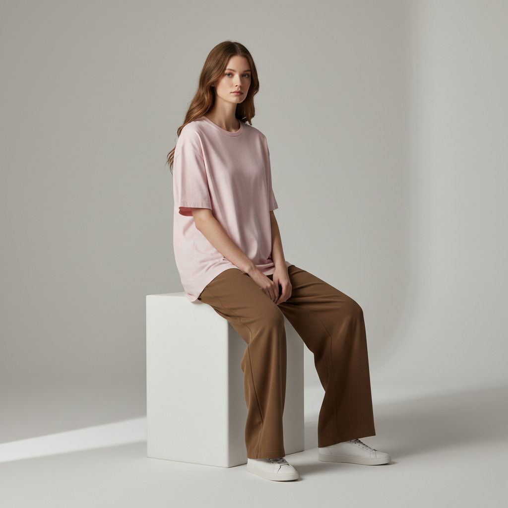 Light Baby Pink 240GSM  Unisex heavy weight  Oversized Classic T-Shirt