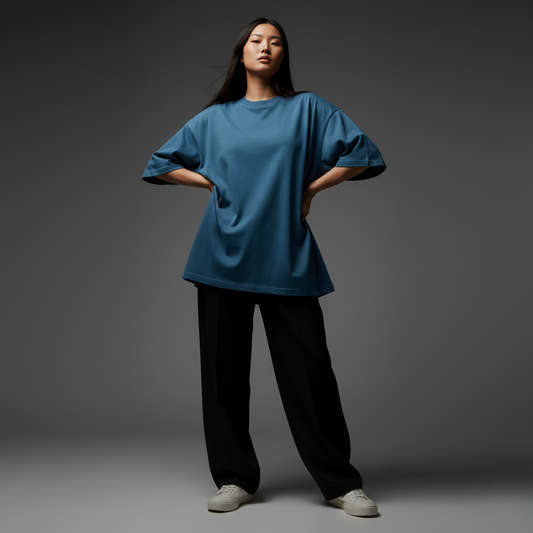 Petrol Blue 240GSM heavy weight Unisex Oversized Classic T-Shirt