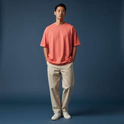 Coral 240GSM heavy weight Unisex Oversized Classic T-Shirt