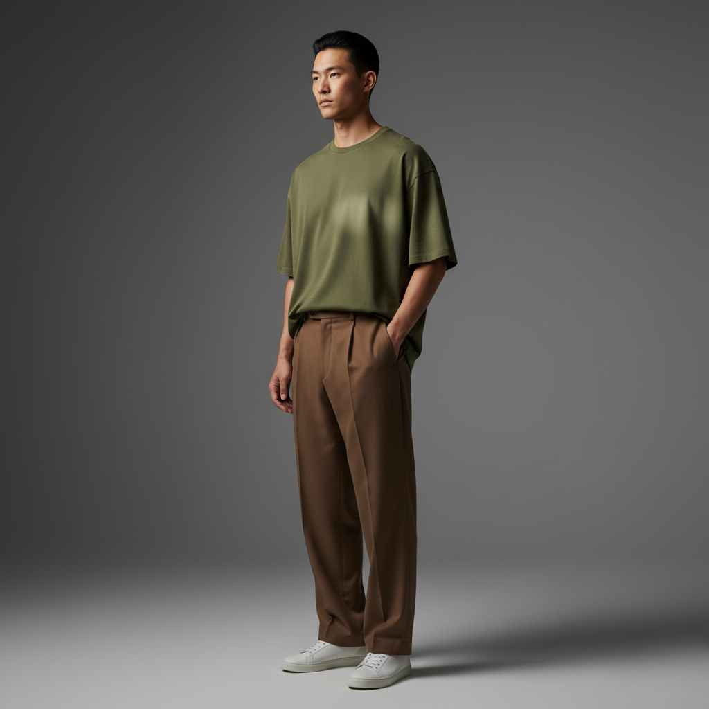 Olive Green 240GSM heavy weight Unisex Oversized Classic T-Shirt