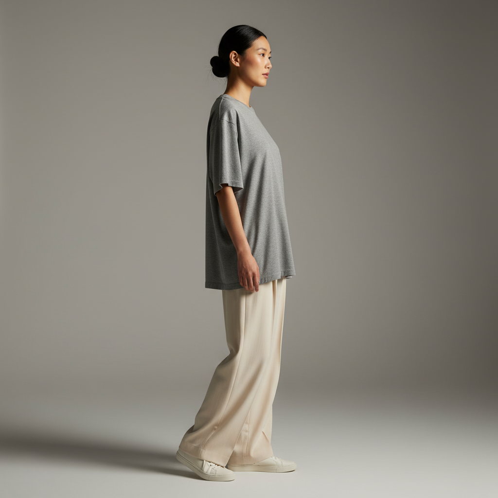 Grey Melange Oversized 240GSM heavy weight Unisex Classic T-Shirt