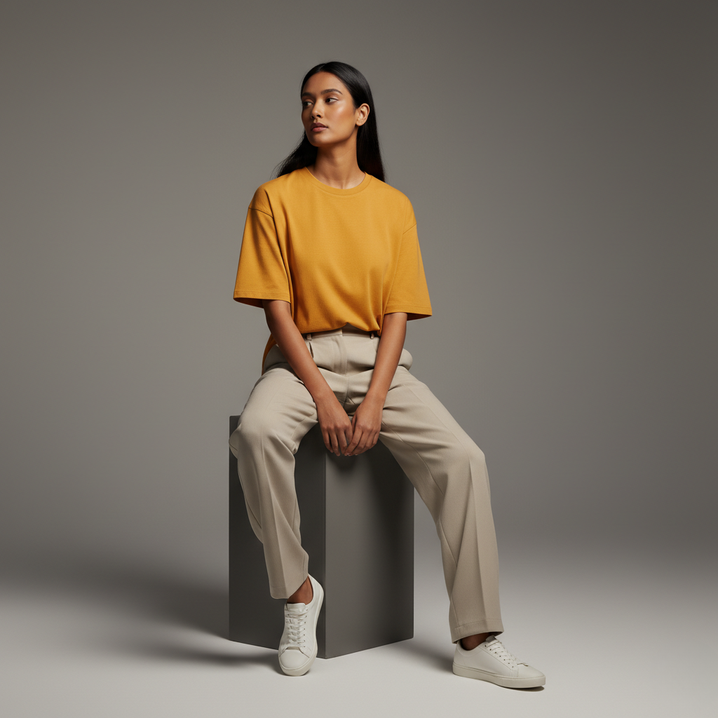 Mustard Yellow 240GSM heavy weight Unisex Oversized Classic T-Shirt