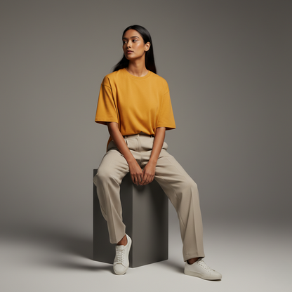 Mustard Yellow 240GSM heavy weight Unisex Oversized Classic T-Shirt
