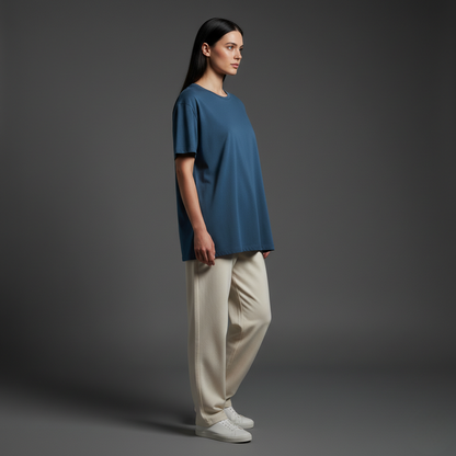 Petrol Blue 240GSM heavy weight Unisex Oversized Classic T-Shirt
