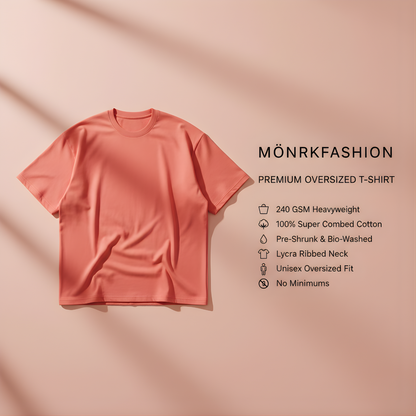 Coral 240GSM heavy weight Unisex Oversized Classic T-Shirt