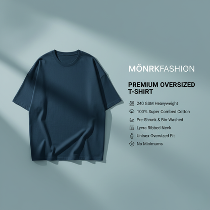 Petrol Blue 240GSM heavy weight Unisex Oversized Classic T-Shirt