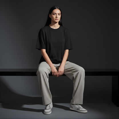 Black 240GSM heavy weight Unisex Oversized Classic T-Shirt