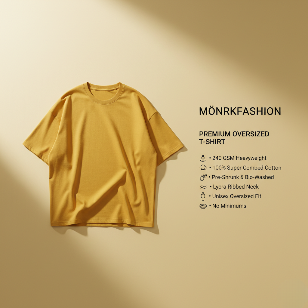 Golden Yellow 240GSM heavy weight Unisex Oversized Classic T-Shirt
