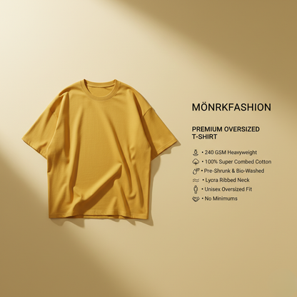Golden Yellow 240GSM heavy weight Unisex Oversized Classic T-Shirt