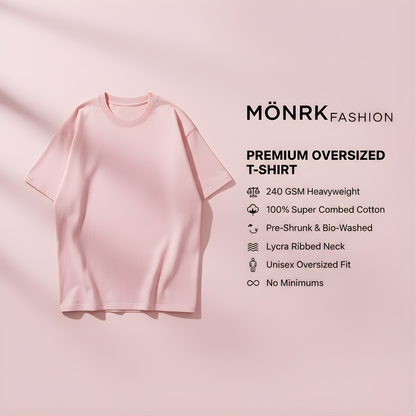 Light Baby Pink 240GSM  Unisex heavy weight  Oversized Classic T-Shirt