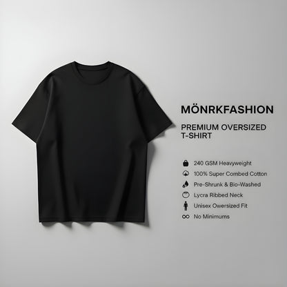 Black 240GSM heavy weight Unisex Oversized Classic T-Shirt