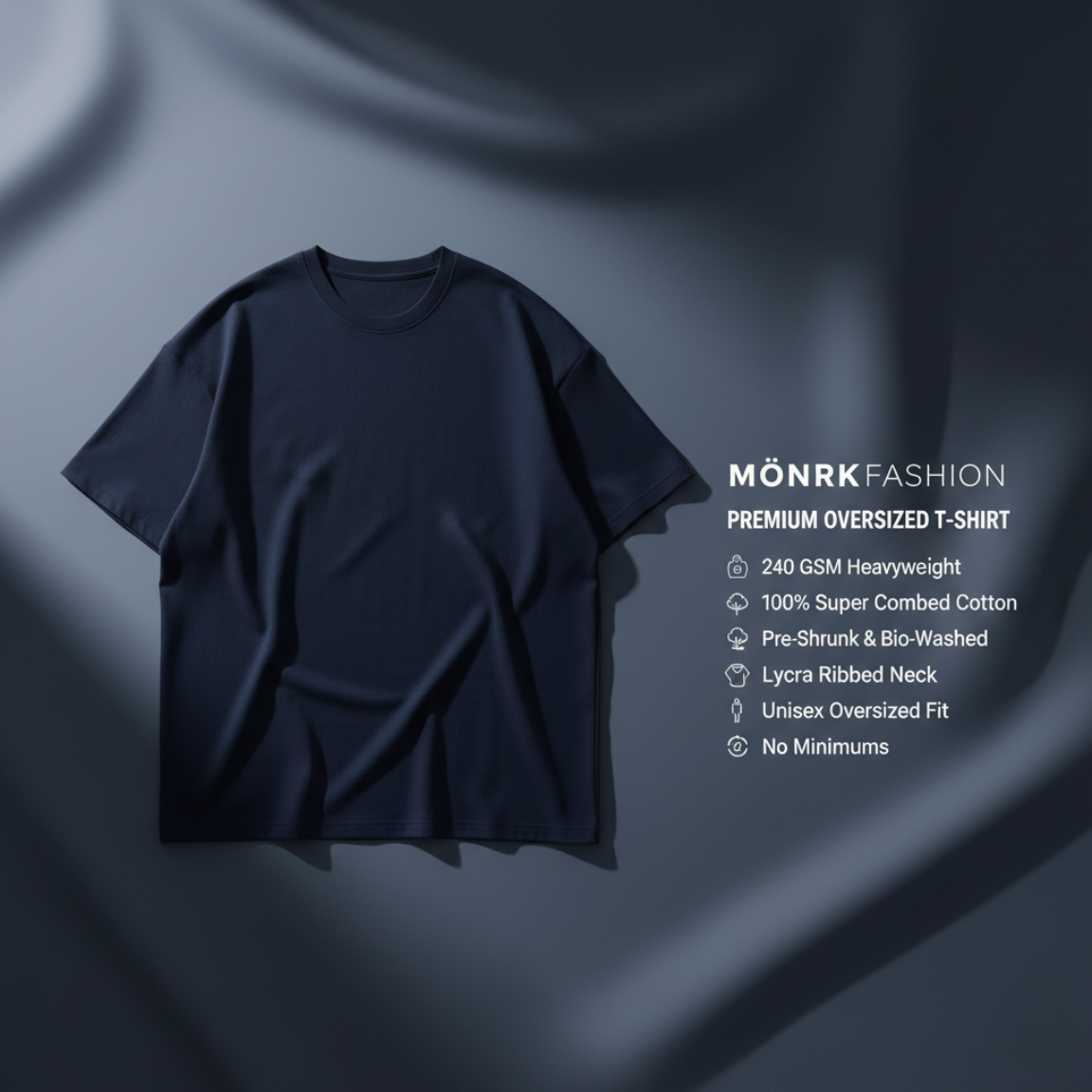 Navy Blue Oversized 240GSM heavy weight Unisex Classic T-Shirt