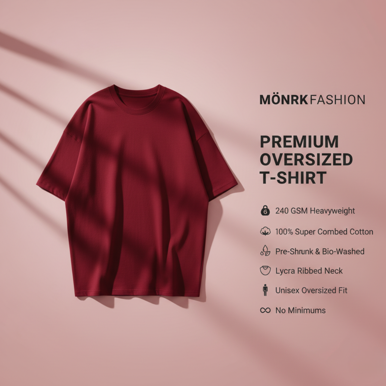 Red Oversized 240GSM heavy weight Unisex Classic T-Shirt