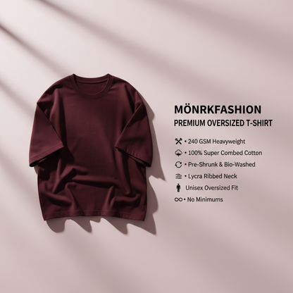 Maroon Oversized 240GSM heavy weight Unisex Classic T-Shirt