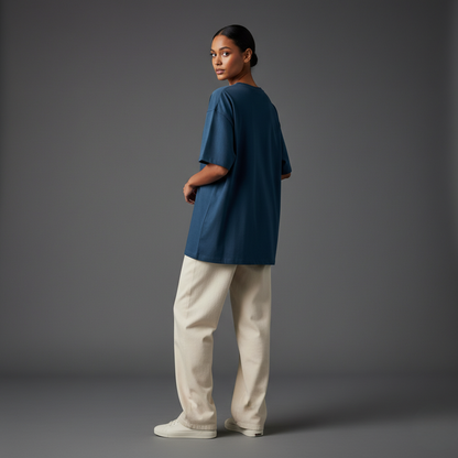 Petrol Blue 240GSM heavy weight Unisex Oversized Classic T-Shirt