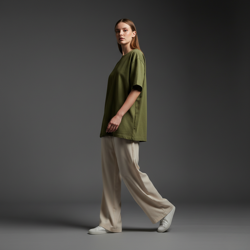 Olive Green 240GSM heavy weight Unisex Oversized Classic T-Shirt