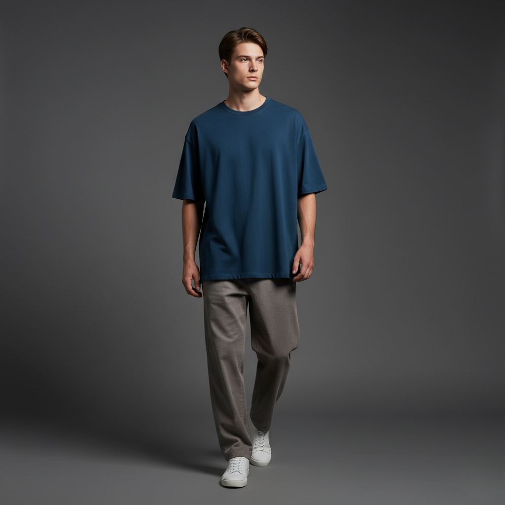 Petrol Blue 240GSM heavy weight Unisex Oversized Classic T-Shirt