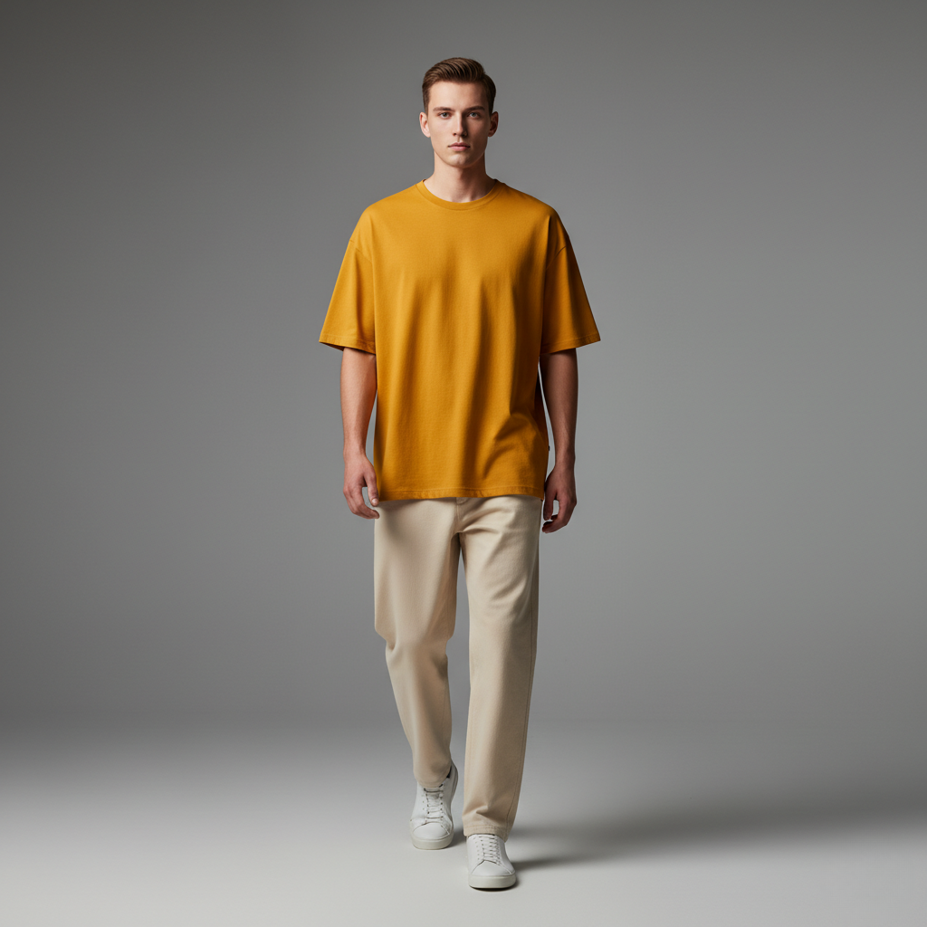 Mustard Yellow 240GSM heavy weight Unisex Oversized Classic T-Shirt