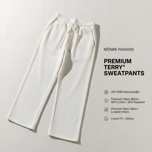 PREMIUM TERRY* SWEATPANTS -OFF WHITE